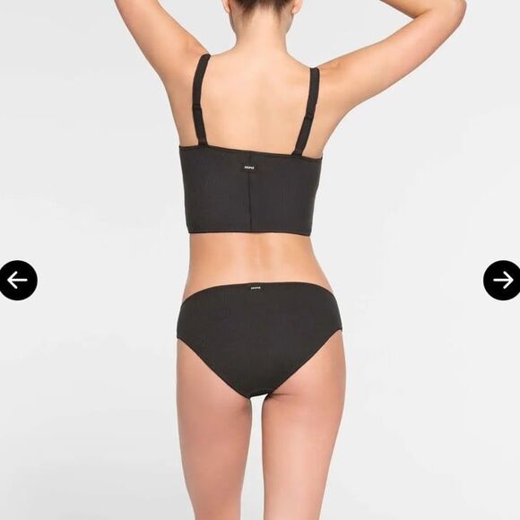 Skims Cotton Rib Picot Cropped Cami Soot Size Medium - Picture 3 of 12